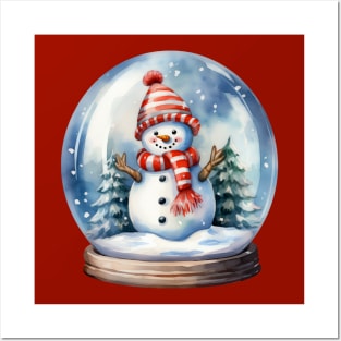 Cute Snowman Snowglobe Posters and Art